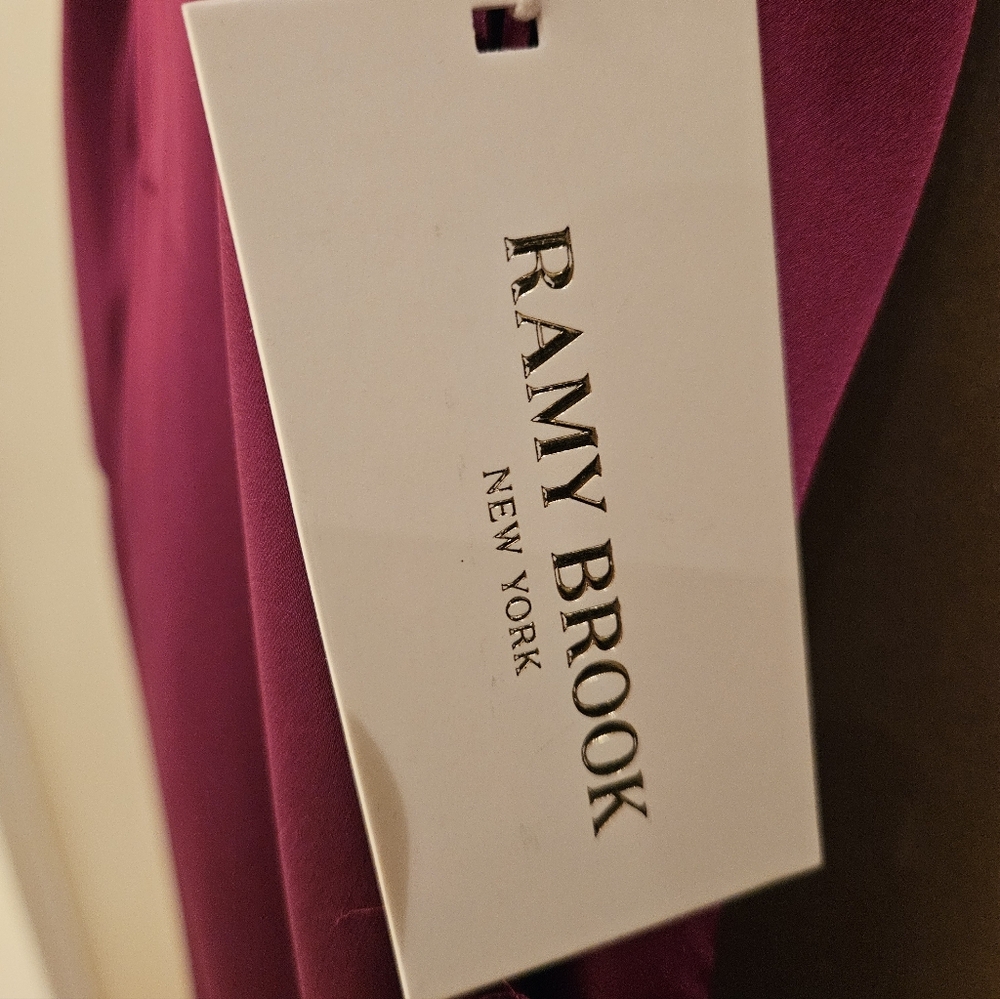 Elegant plum Evening Slip Gown / rhinestone straps. - Picture 2 of 4